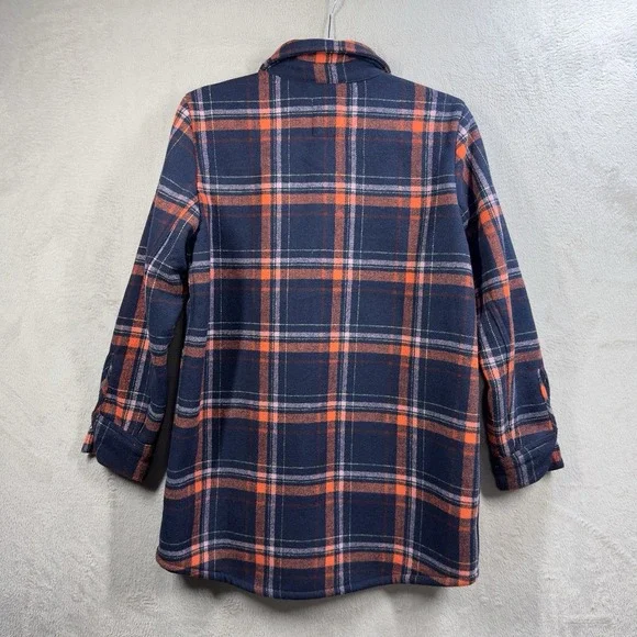 Style &‎ Co Sherpa Lined Flannel Shacket Women's MP Cozy Chic Heavy Blue Plaid - Picture 8 of 10